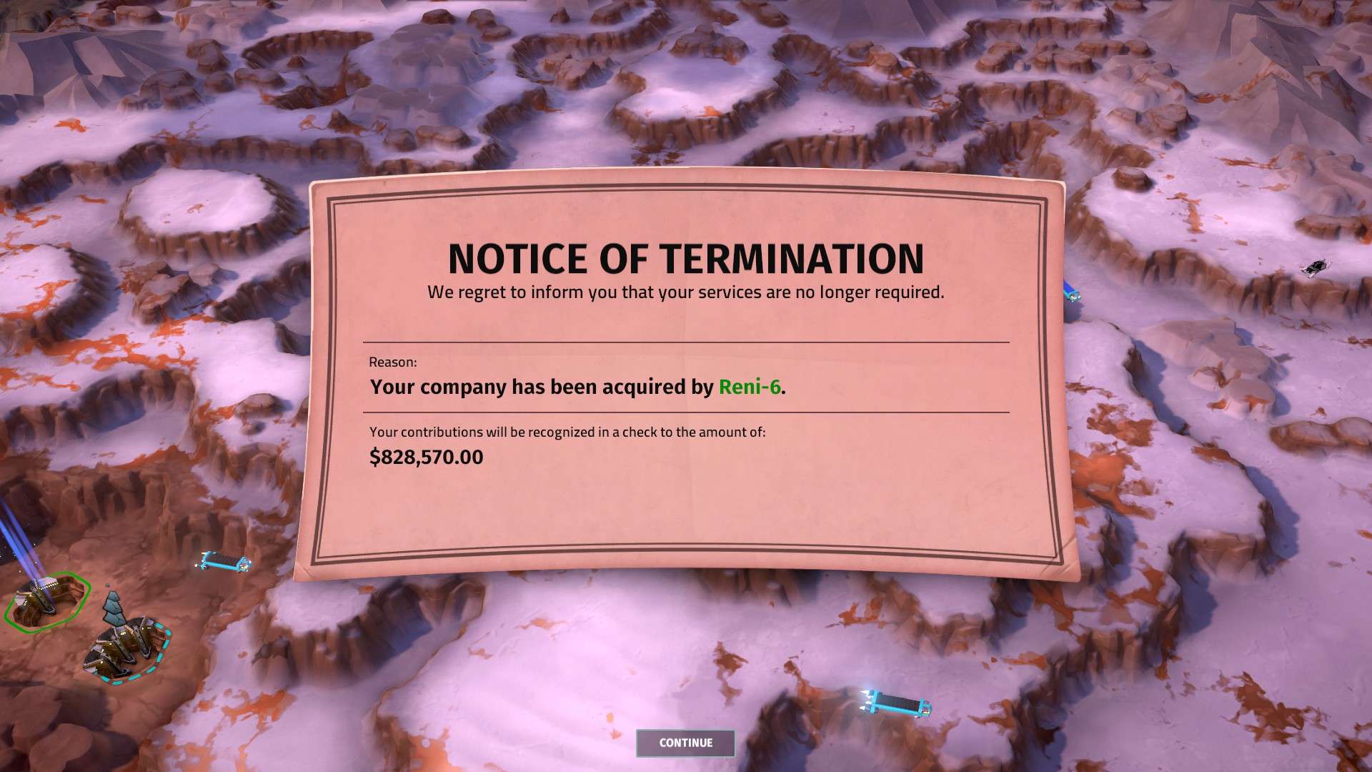 Game over: failure in Offworld Trading Company comes with a cash settlement