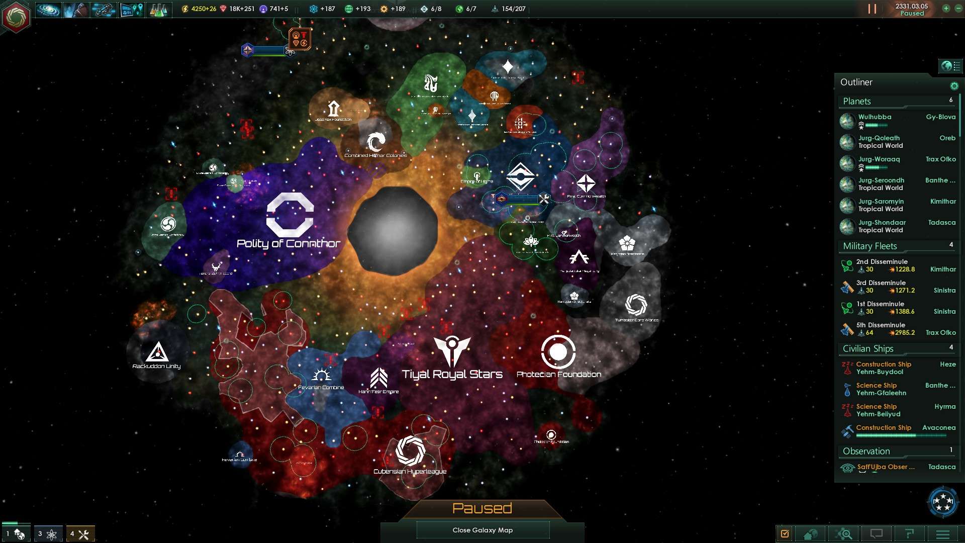 The galaxy map: it's all yours for the taking, if you're ruthless enough. 