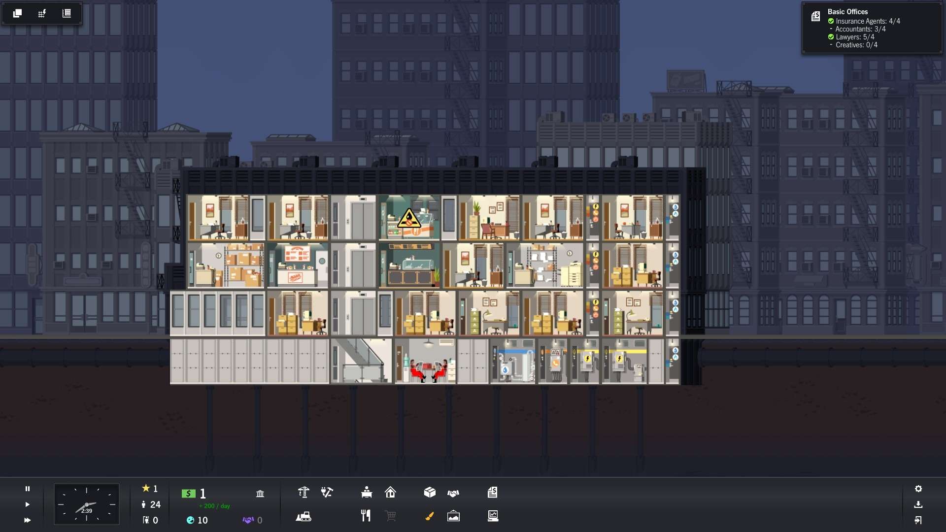 Night time in Project Highrise